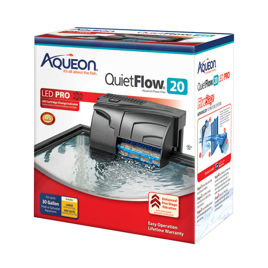 Aqueon QuietFlow LED PRO Aquarium Power Filter
Size 20