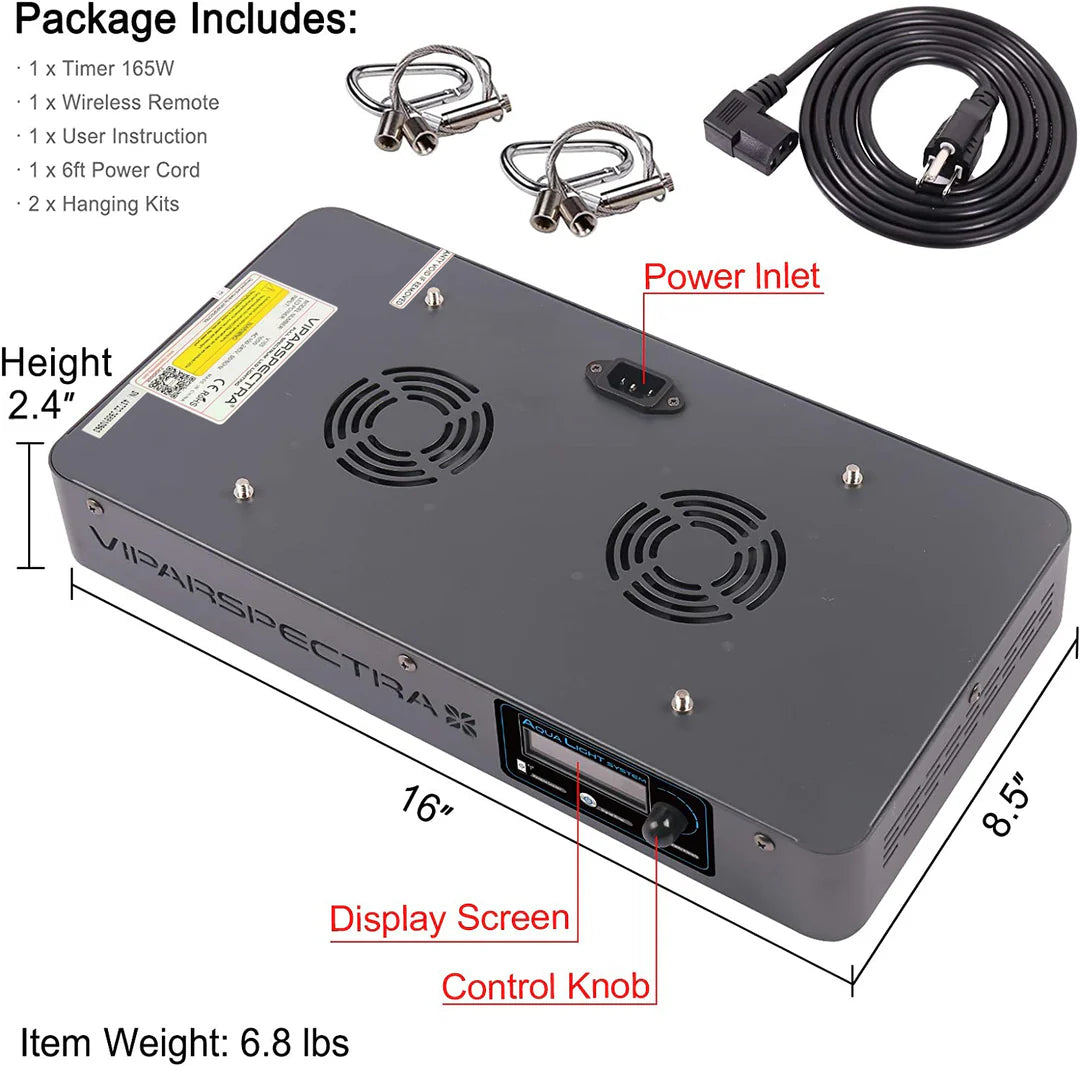 ViparSpectra® Updated V165 110W LED Aquarium Light Timer Control Series