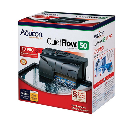 Aqueon QuietFlow LED PRO Aquarium Power Filter
Size 50
