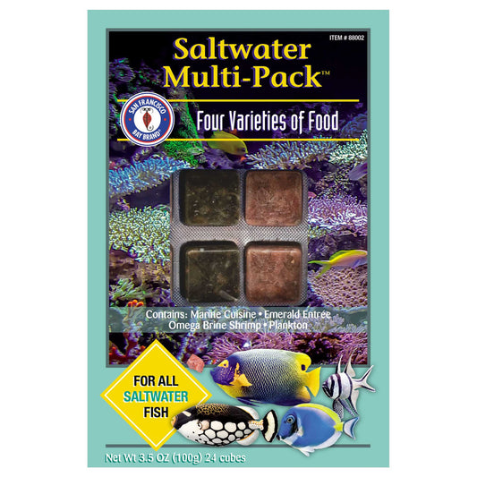 Frozen Saltwater Multi-Pack Fish Food (24 cubes, 3.5 oz) - San Francisco Bay Brand